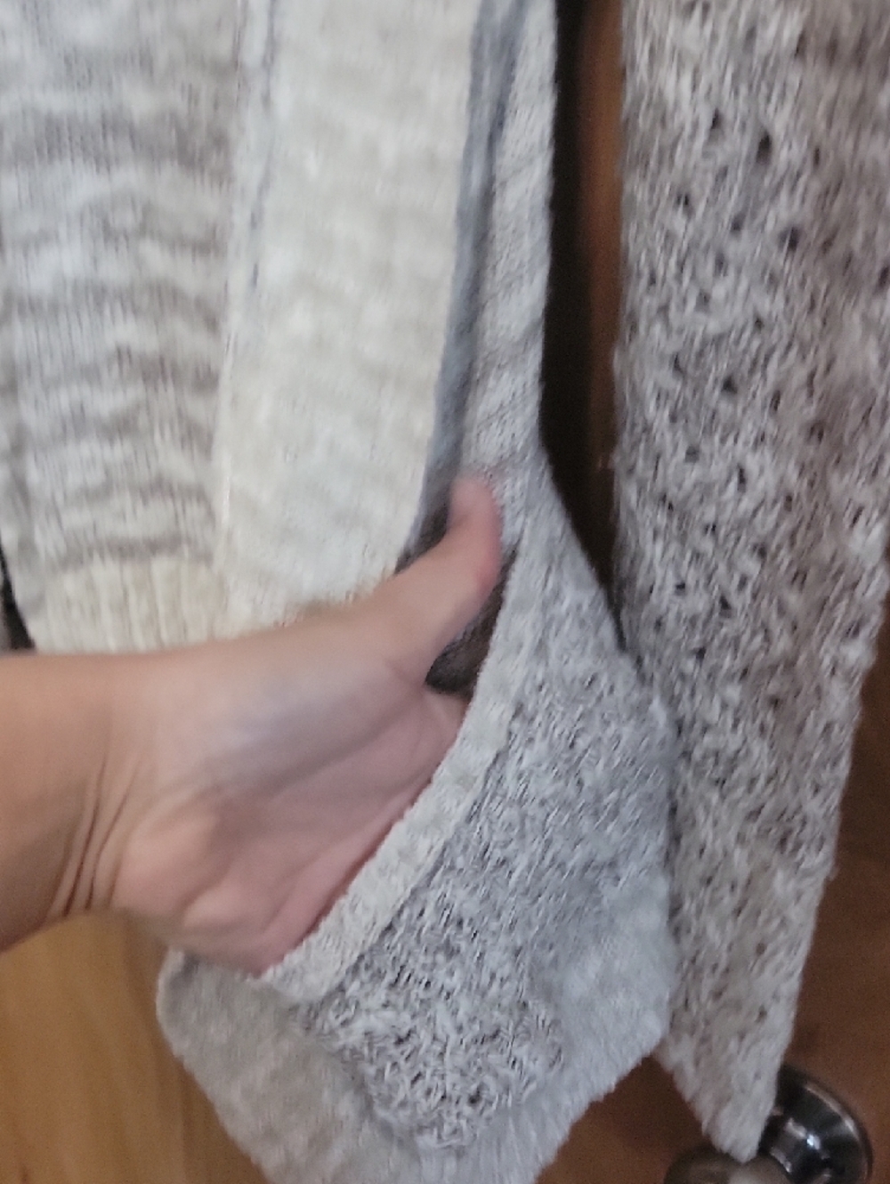 Vanity Heathered Light Gray Open-Front Cardigan - Picture 5 of 6